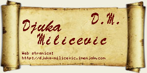 Đuka Milićević vizit kartica